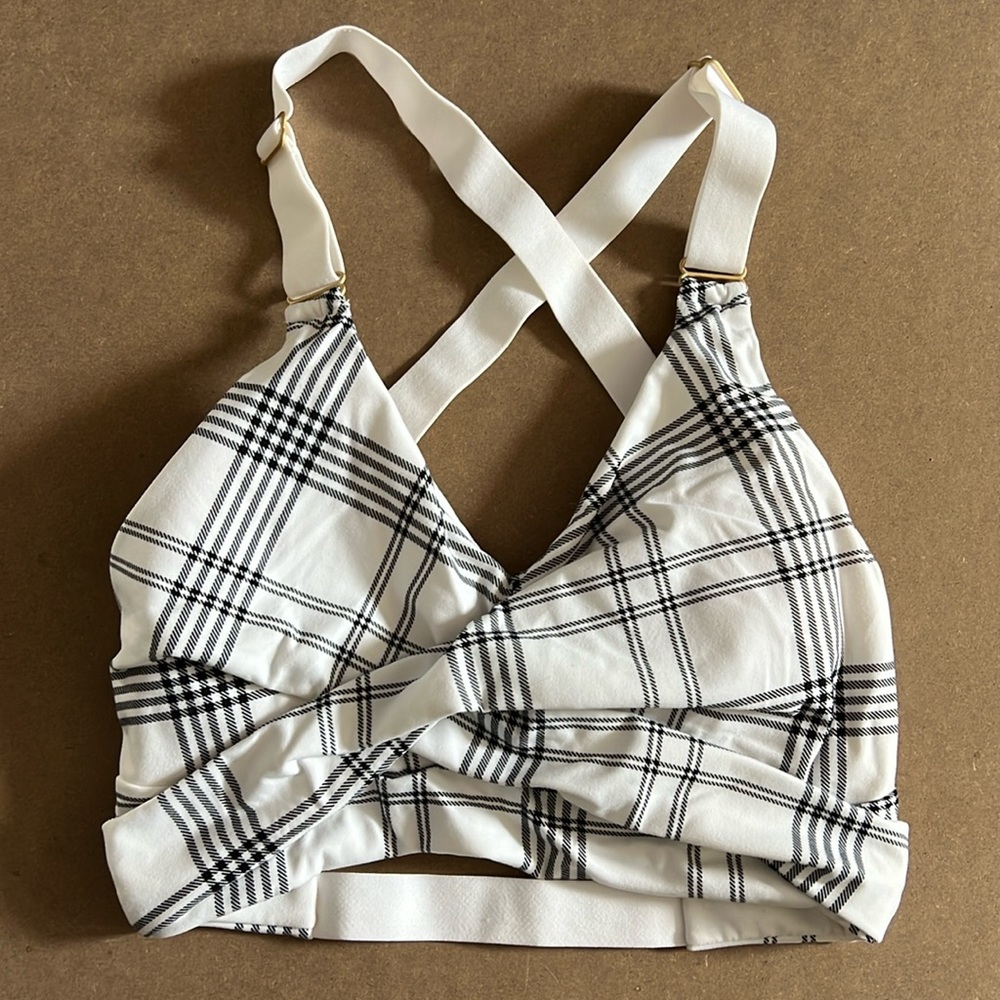 BuffBunny Candy Wrap Bra - White Plaid